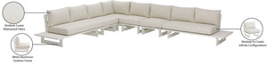Maldives Cream Water Resistant Fabric Outdoor Patio Modular Sectional 337Cream-Sec3B Meridian Furniture