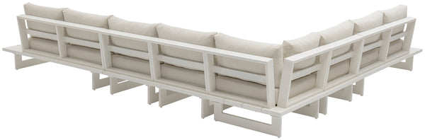 Maldives Cream Water Resistant Fabric Outdoor Patio Modular Sectional 337Cream-Sec3B Meridian Furniture