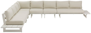 Maldives Cream Water Resistant Fabric Outdoor Patio Modular Sectional 337Cream-Sec3B Meridian Furniture