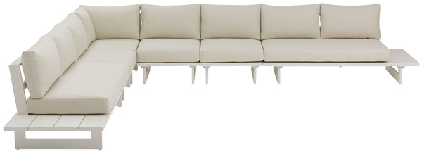 Maldives Cream Water Resistant Fabric Outdoor Patio Modular Sectional 337Cream-Sec3B Meridian Furniture