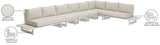 Maldives Cream Water Resistant Fabric Outdoor Patio Modular Sectional 337Cream-Sec3C Meridian Furniture