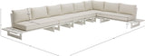 Maldives Cream Water Resistant Fabric Outdoor Patio Modular Sectional 337Cream-Sec3C Meridian Furniture