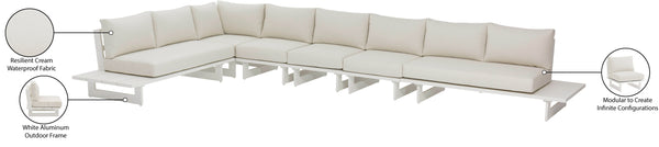Maldives Cream Water Resistant Fabric Outdoor Patio Modular Sectional 337Cream-Sec3D Meridian Furniture