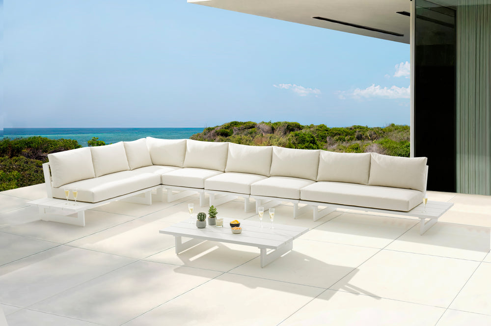 Maldives Cream Water Resistant Fabric Outdoor Patio Modular Sectional 337Cream-Sec3D Meridian Furniture