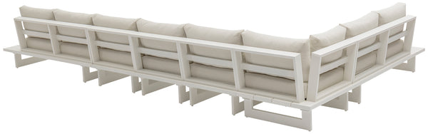 Maldives Cream Water Resistant Fabric Outdoor Patio Modular Sectional 337Cream-Sec3D Meridian Furniture