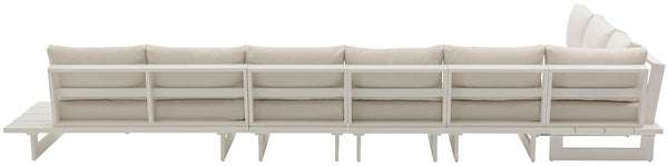 Maldives Cream Water Resistant Fabric Outdoor Patio Modular Sectional 337Cream-Sec3D Meridian Furniture