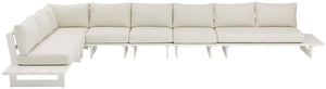 Maldives Cream Water Resistant Fabric Outdoor Patio Modular Sectional 337Cream-Sec3D Meridian Furniture