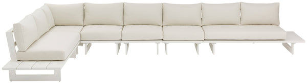 Maldives Cream Water Resistant Fabric Outdoor Patio Modular Sectional 337Cream-Sec3D Meridian Furniture