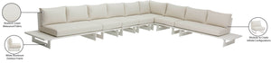 Maldives Cream Water Resistant Fabric Outdoor Patio Modular Sectional 337Cream-Sec4A Meridian Furniture