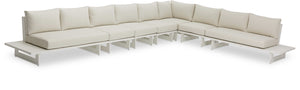 Maldives Cream Water Resistant Fabric Outdoor Patio Modular Sectional 337Cream-Sec4A Meridian Furniture