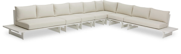 Maldives Cream Water Resistant Fabric Outdoor Patio Modular Sectional 337Cream-Sec4A Meridian Furniture
