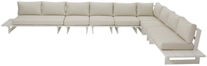 Maldives Cream Water Resistant Fabric Outdoor Patio Modular Sectional 337Cream-Sec4A Meridian Furniture