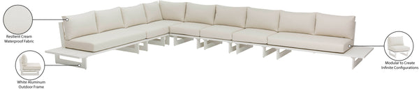 Maldives Cream Water Resistant Fabric Outdoor Patio Modular Sectional 337Cream-Sec4B Meridian Furniture