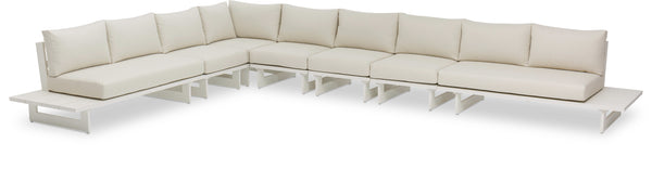 Maldives Cream Water Resistant Fabric Outdoor Patio Modular Sectional 337Cream-Sec4B Meridian Furniture