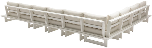 Maldives Cream Water Resistant Fabric Outdoor Patio Modular Sectional 337Cream-Sec4B Meridian Furniture