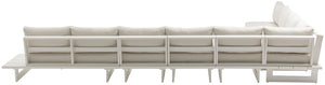 Maldives Cream Water Resistant Fabric Outdoor Patio Modular Sectional 337Cream-Sec4B Meridian Furniture