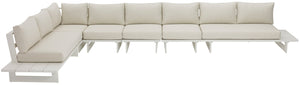 Maldives Cream Water Resistant Fabric Outdoor Patio Modular Sectional 337Cream-Sec4B Meridian Furniture
