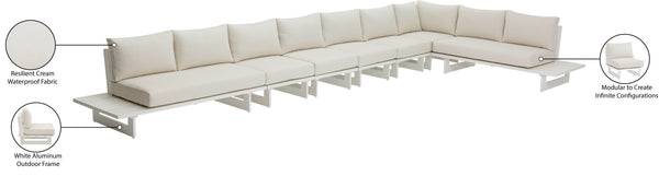 Maldives Cream Water Resistant Fabric Outdoor Patio Modular Sectional 337Cream-Sec4C Meridian Furniture