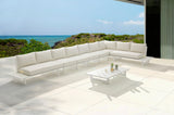 Maldives Cream Water Resistant Fabric Outdoor Patio Modular Sectional 337Cream-Sec4C Meridian Furniture
