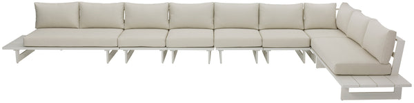 Maldives Cream Water Resistant Fabric Outdoor Patio Modular Sectional 337Cream-Sec4C Meridian Furniture