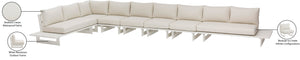 Maldives Cream Water Resistant Fabric Outdoor Patio Modular Sectional 337Cream-Sec4D Meridian Furniture