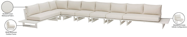 Maldives Cream Water Resistant Fabric Outdoor Patio Modular Sectional 337Cream-Sec4D Meridian Furniture