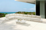 Maldives Cream Water Resistant Fabric Outdoor Patio Modular Sectional 337Cream-Sec4D Meridian Furniture