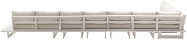 Maldives Cream Water Resistant Fabric Outdoor Patio Modular Sectional 337Cream-Sec4D Meridian Furniture