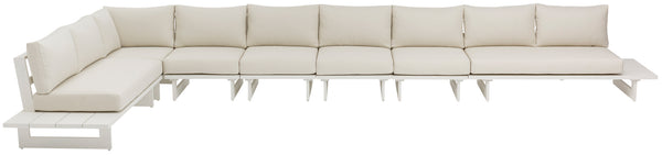 Maldives Cream Water Resistant Fabric Outdoor Patio Modular Sectional 337Cream-Sec4D Meridian Furniture