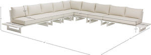 Maldives Cream Water Resistant Fabric Outdoor Patio Modular Sectional 337Cream-Sec4E Meridian Furniture