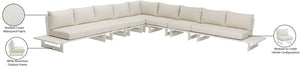 Maldives Cream Water Resistant Fabric Outdoor Patio Modular Sectional 337Cream-Sec4E Meridian Furniture