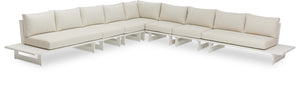 Maldives Cream Water Resistant Fabric Outdoor Patio Modular Sectional 337Cream-Sec4E Meridian Furniture