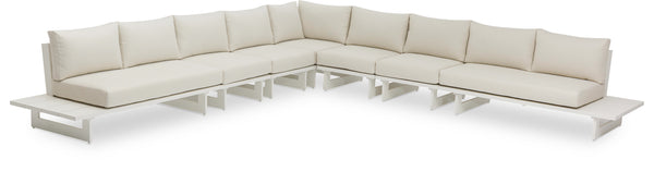 Maldives Cream Water Resistant Fabric Outdoor Patio Modular Sectional 337Cream-Sec4E Meridian Furniture