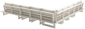 Maldives Cream Water Resistant Fabric Outdoor Patio Modular Sectional 337Cream-Sec4E Meridian Furniture