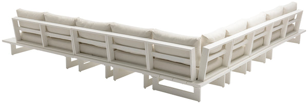 Maldives Cream Water Resistant Fabric Outdoor Patio Modular Sectional 337Cream-Sec4E Meridian Furniture