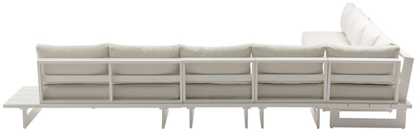 Maldives Cream Water Resistant Fabric Outdoor Patio Modular Sectional 337Cream-Sec4E Meridian Furniture