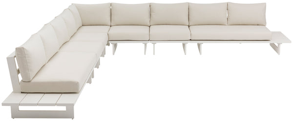 Maldives Cream Water Resistant Fabric Outdoor Patio Modular Sectional 337Cream-Sec4E Meridian Furniture