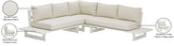 Maldives Cream Water Resistant Fabric Outdoor Patio Sectional 337Cream-Sectional Meridian Furniture