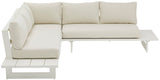 Maldives Cream Water Resistant Fabric Outdoor Patio Sectional 337Cream-Sectional Meridian Furniture