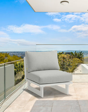 Maldives Grey Water Resistant Fabric Outdoor Patio Armless Chair 337Grey-Armless Meridian Furniture