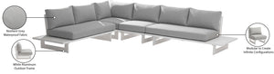 Maldives Grey Water Resistant Fabric Outdoor Patio Modular Sectional 337Grey-Sec1A Meridian Furniture