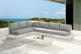 Maldives Grey Water Resistant Fabric Outdoor Patio Modular Sectional 337Grey-Sec1A Meridian Furniture