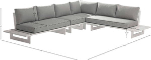 Maldives Grey Water Resistant Fabric Outdoor Patio Modular Sectional 337Grey-Sec1B Meridian Furniture