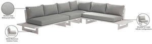 Maldives Grey Water Resistant Fabric Outdoor Patio Modular Sectional 337Grey-Sec1B Meridian Furniture