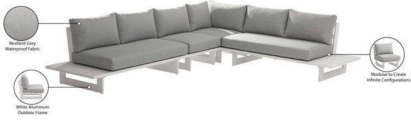 Maldives Grey Water Resistant Fabric Outdoor Patio Modular Sectional 337Grey-Sec1B Meridian Furniture