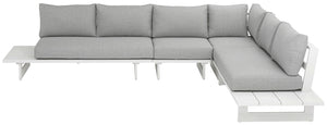 Maldives Grey Water Resistant Fabric Outdoor Patio Modular Sectional 337Grey-Sec1B Meridian Furniture