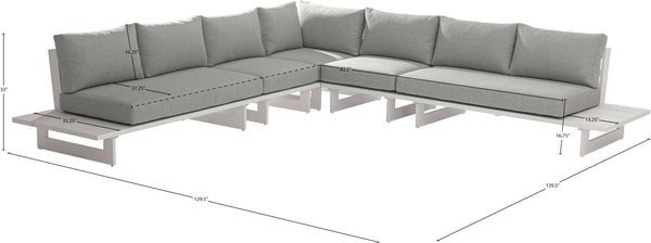 Maldives Grey Water Resistant Fabric Outdoor Patio Modular Sectional 337Grey-Sec2A Meridian Furniture