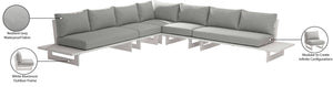 Maldives Grey Water Resistant Fabric Outdoor Patio Modular Sectional 337Grey-Sec2A Meridian Furniture