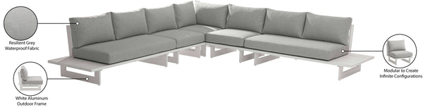 Maldives Grey Water Resistant Fabric Outdoor Patio Modular Sectional 337Grey-Sec2A Meridian Furniture