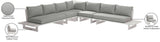 Maldives Grey Water Resistant Fabric Outdoor Patio Modular Sectional 337Grey-Sec2A Meridian Furniture